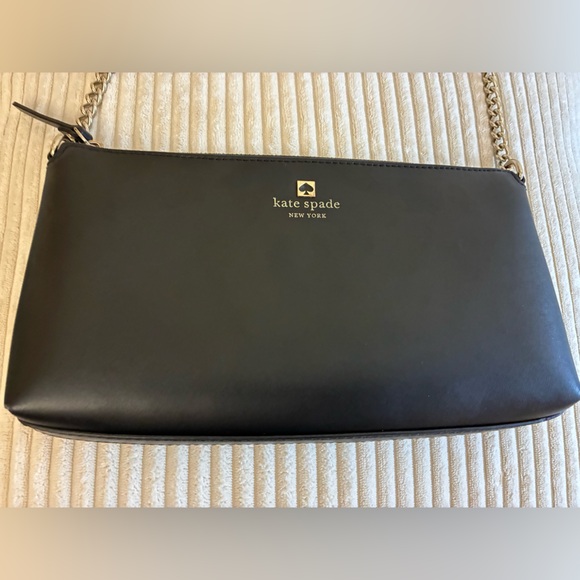 kate spade Handbags - Kate Spade Elegant Black Crossbody Bag w/gold accents.